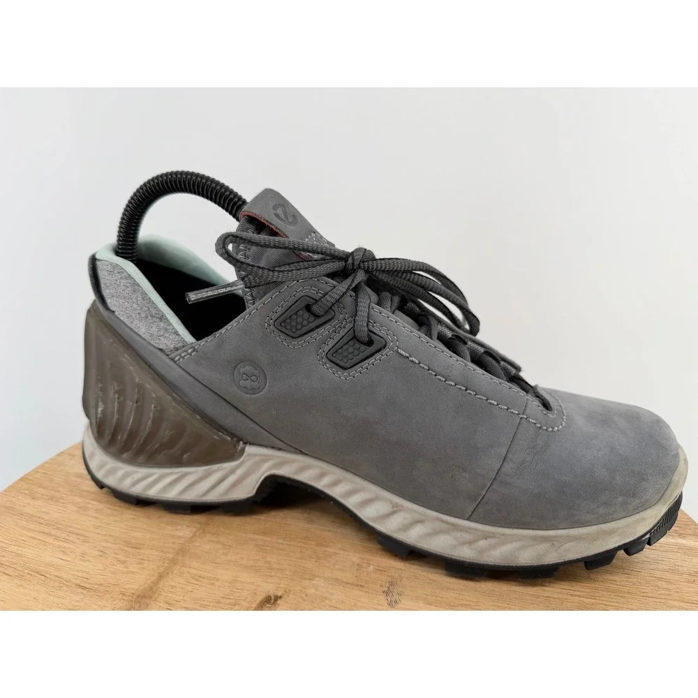 ECCO Exohike Low Gore-Tex Hiking‎ Shows Gray Nubuck Womens 39 US 8-8.5